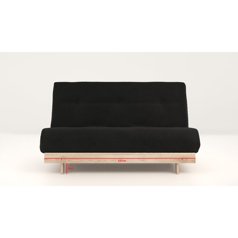 Chenango Full / Double 137 " Upholstered Futon and Mattress, Black