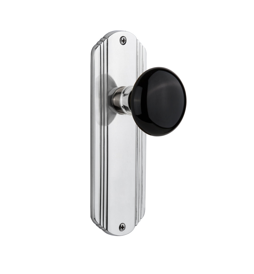 Deco Plate with Black Porcelain Door Knob Nostalgic Warehouse 