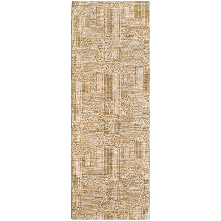 Walta Machine Woven Polyester Area Rug in Beige