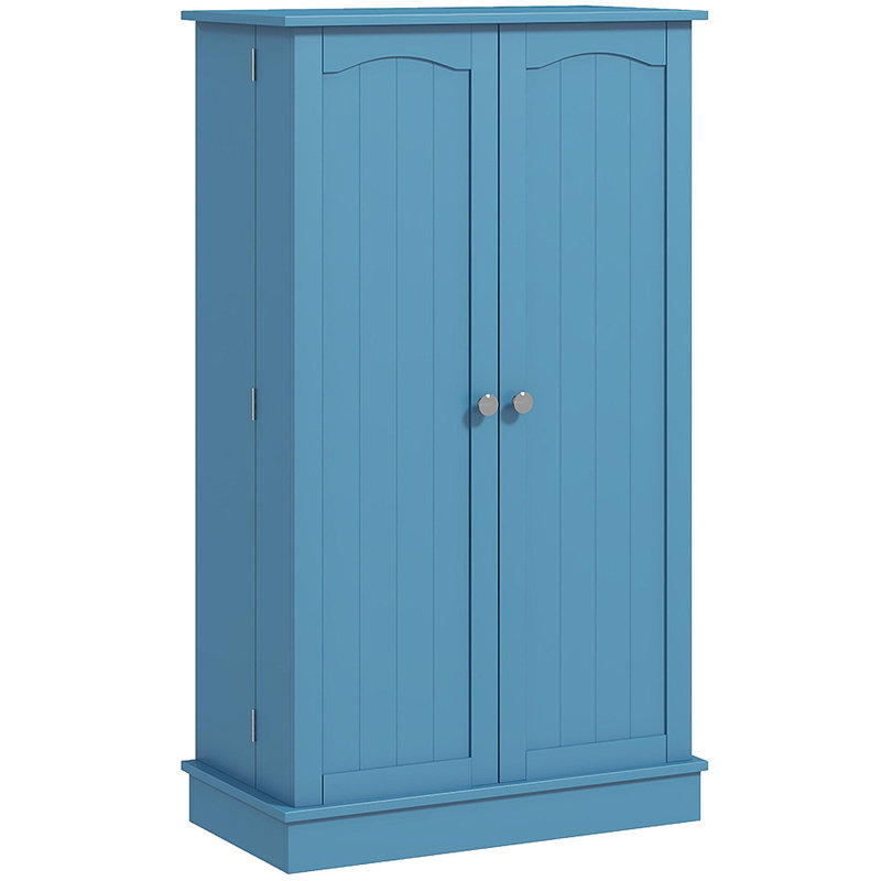 Armoire de rangement pour garde-manger de 41 po, armoire de cuisine autoportante avec 12 portes, portes doubles, tablettes à 5 niveaux et tablettes réglables, bleu