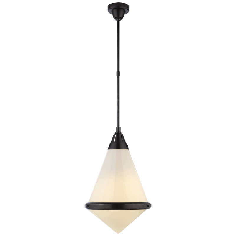 Thomas O'Brien Gale Small Pendant, 51" H x 15.5" W x 15.5" D, Bronze, White