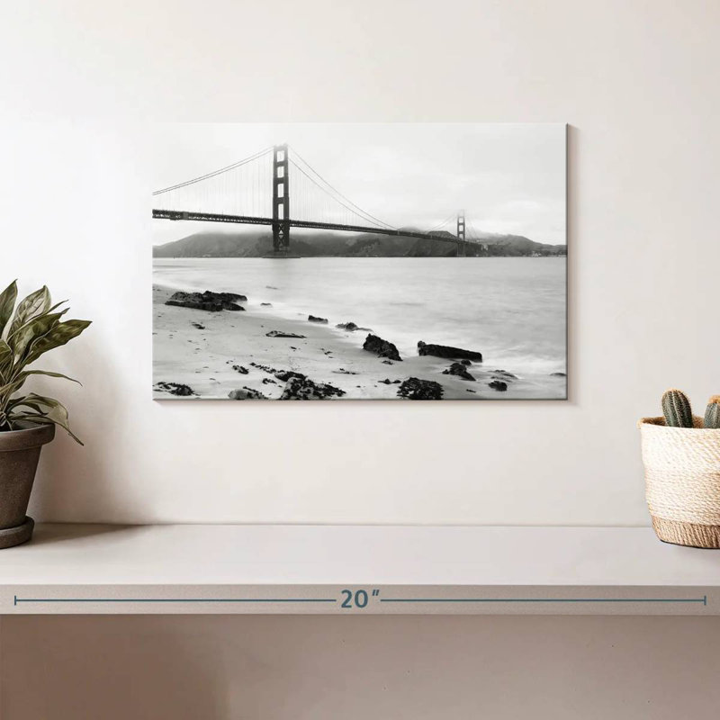 Pont Golden Gate - monochrome, H 8 po x l 12 po