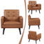 Fauteuil moderne en similicuir capitonné-277769038