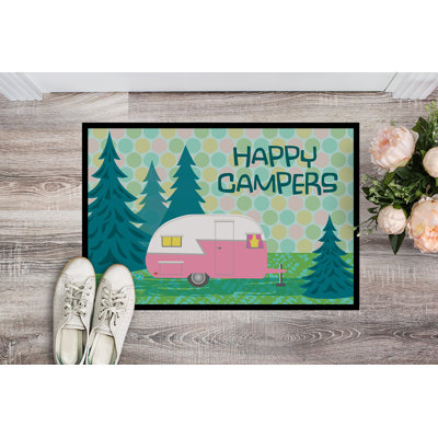 Tapis de porte d'extérieur antidérapant Wathena Happy Campers