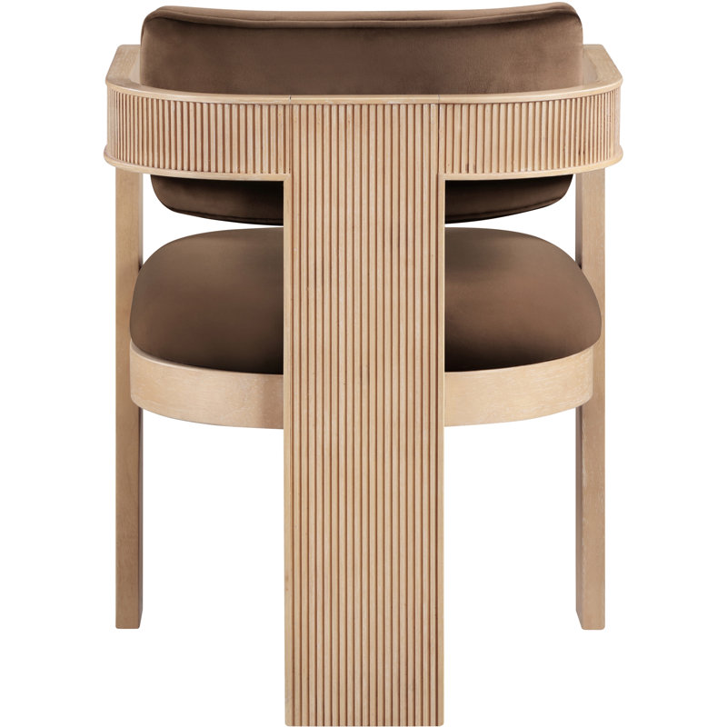 Sacha Frink Upholstered Dining Arm Chair, Natural, Brown Velvet
