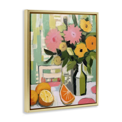  Citrus Slices & Bouquet Canvas Wall Art by LSR Design Studio