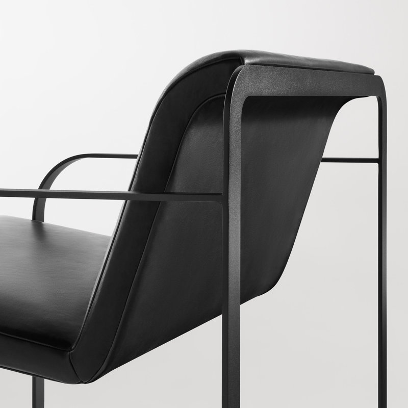 Skald Lounge Chair, Onyx Genuine Leather, Matte Black