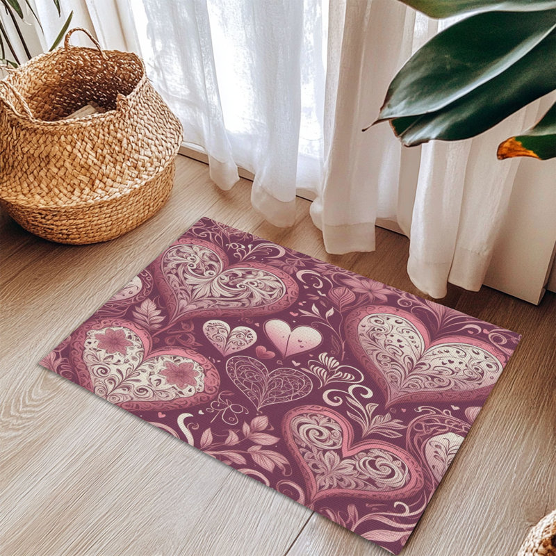 Tapis tressé cœur-rose, Rectangulaire 3 pi x 5 pi
