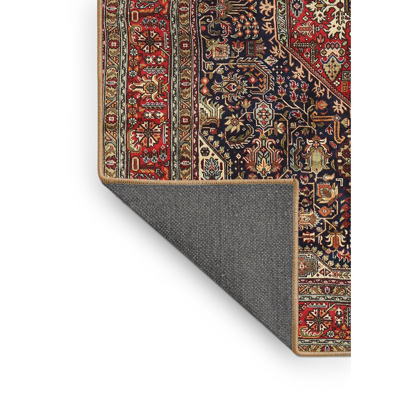 Tapis rouge/brun/violet traditionnel Shoop, Rectangle 2 pi x 5 pi