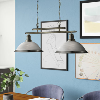 Luminaire suspendu en dôme pour îlot de cuisine 2 lumières Beverley