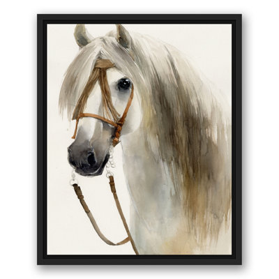 Cheval dans une toile flottante encadrée d'automne