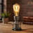 Industrial Steampunk Table Lamp, Vintage Pipe Desk Lamp with E26 Bulb Base, Metal Rustic Bedside Nightstand Light with On/Off Switch for Bedroom, Living Room & Office