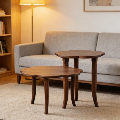 Ensemble de tables basses en noyer