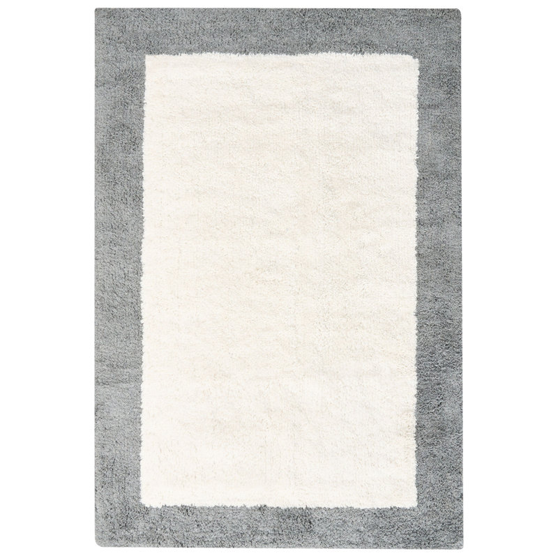 Cotton Non-Slip Bath Mat, Beige/Grey