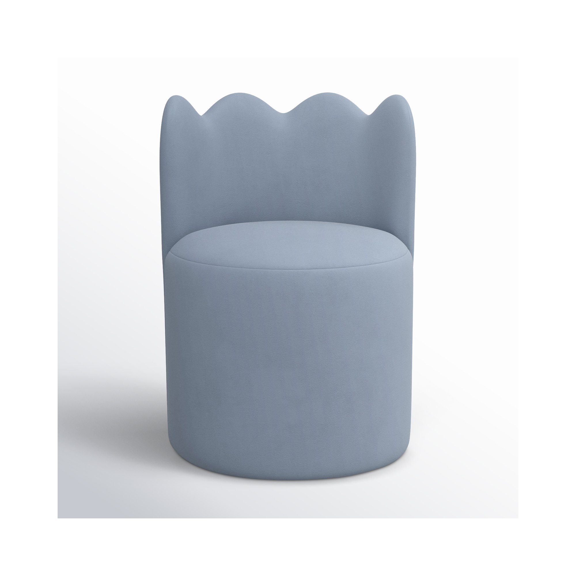 Dahlia Wavy Back Dining Chair, Velvet Ocean