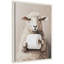 Cure Sheep Toilet Paper Roll Toilet Bathroom Art by The Creative Bunch Studio Framed Canvas Wall Art Print