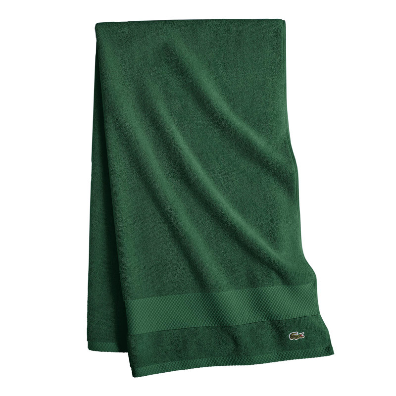 Drap de bain Lacima Heritage 35 po x 70 po en coton Supima, serviettes absorbantes ultra douces avec protection antimicrobienne Micro-Fresh®, certifié OEKO-TEX, drap de bain simple, vert crocodile