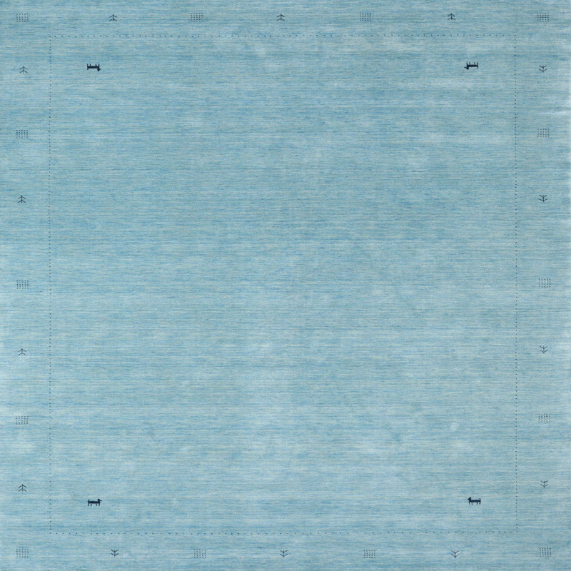 Tapis contemporain bleu, Carré 4 pi