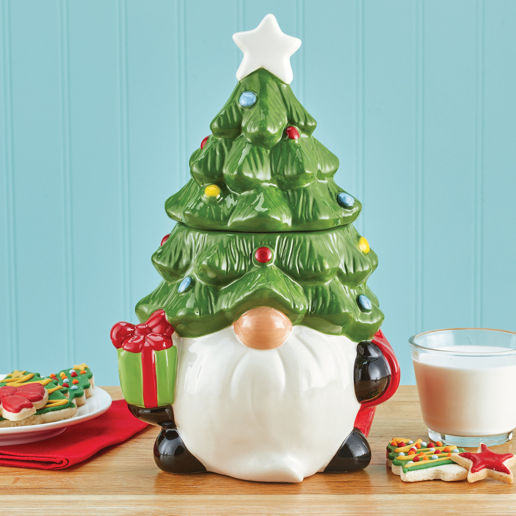 Festive Gnome Cookie Jar