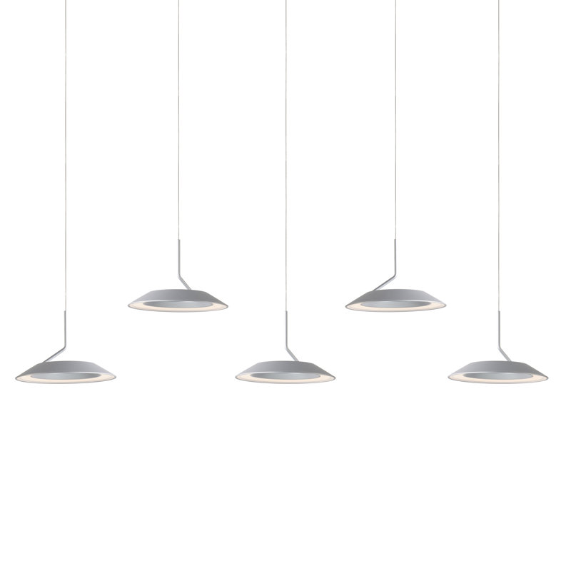 Luminaire suspendu en grappe 5 lumières Royyo, Argent