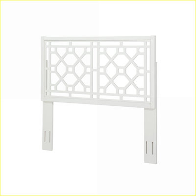 Queen/Full Size Poplar Wood Adjustable Height Chippendale White Headboard for Most Décor