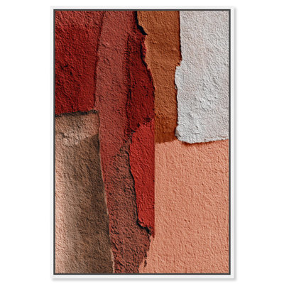 "Rough Plaster", reproduction d'art sur toile par Art Remedy, cadre blanc, 24 x 36