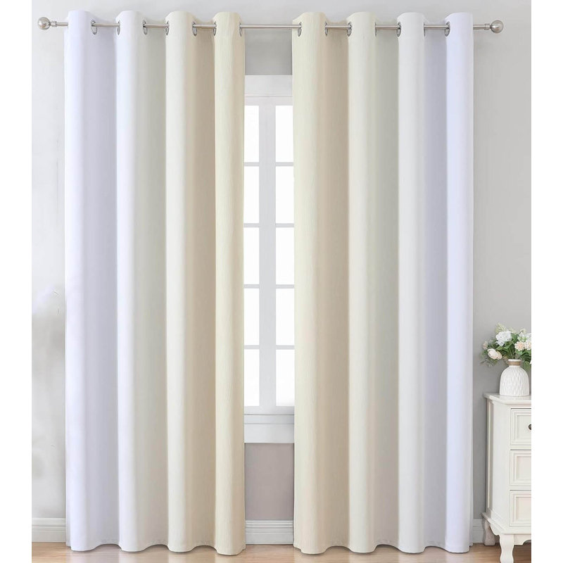 Blackout Curtain Pair, Beige/Greyish White