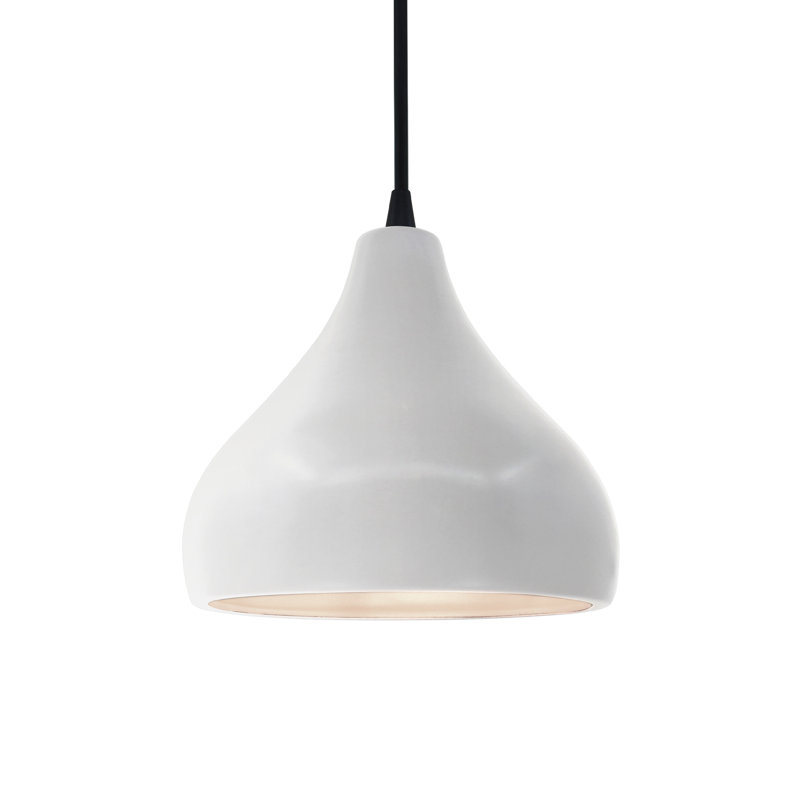 Luminaire suspendu à 1 lumière Meydan, Bisque, H 7,25 po x l 8 po x P 8 po, Noir mat
