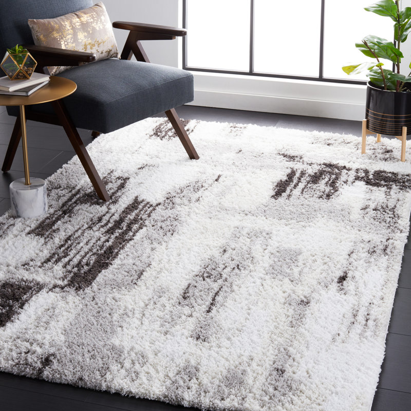 Keanu Abstract Gray/Dark Gray Area Rug, Rectangle 8' x 10'