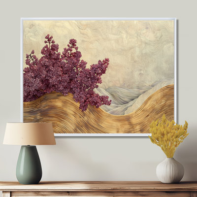 Geraurd, fleurs de lilas dans une glissoire en bois, motif III - Lilas, art mural sur toile