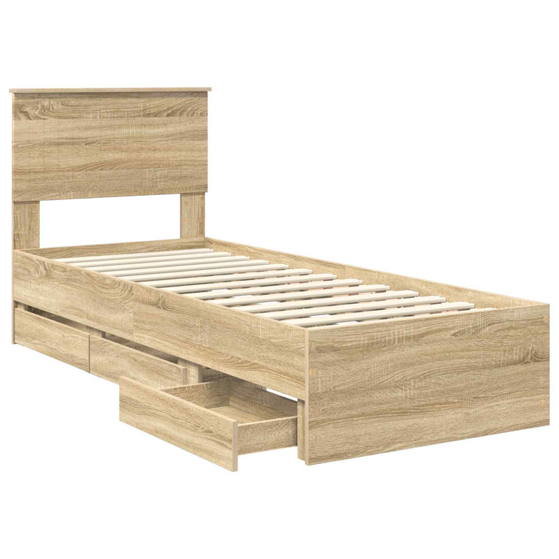Bed Frame, Small Single (2'6), Sonoma Oak