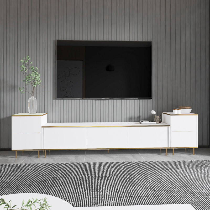Keikei Unfinished TV Stand, Cream