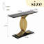 Console 43 po moderne étroite, table d'entrée noire et dorée avec pieds en métal entrelacés, table d'appoint pour le couloir