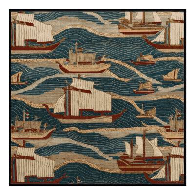 Machine Washable Art Deco Black Area Rug