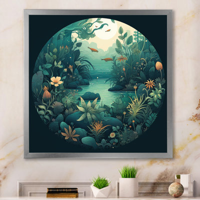 «Magical Lake Visions Retro Blue Botanicals I» sur