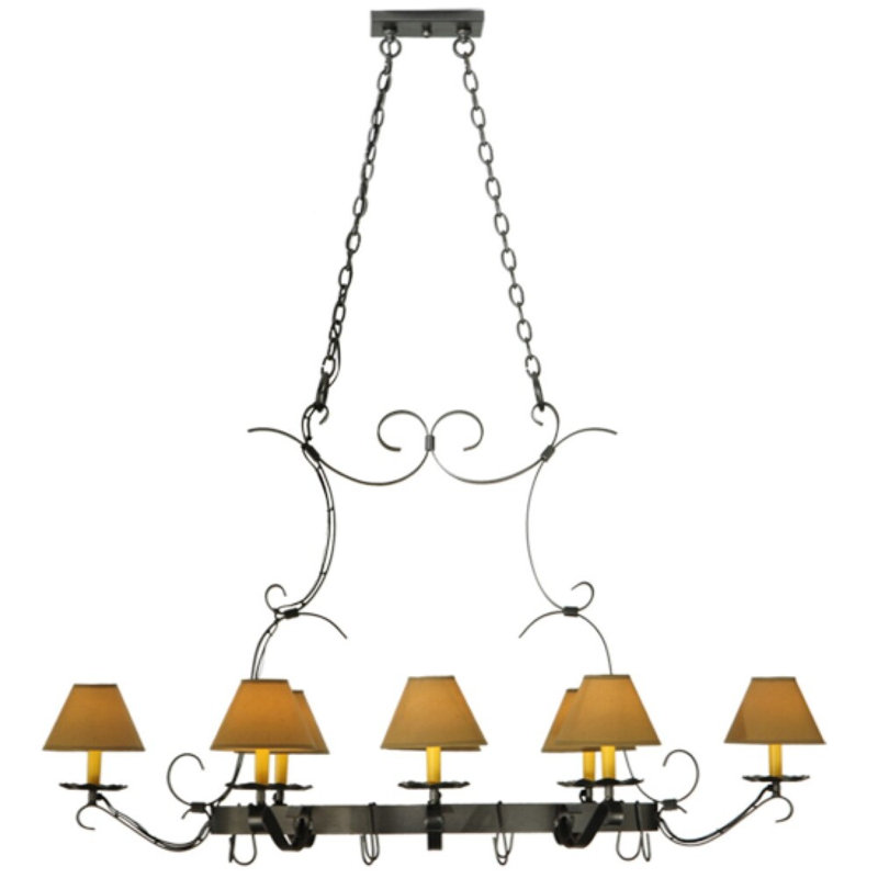 Laramie Steel Handcrafted Oval Chandelier Pot Rack