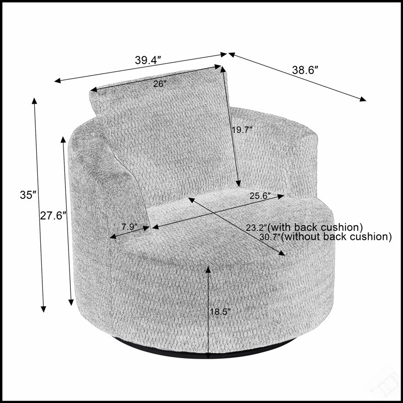 Fauteuil d'appoint pivotant à 360 ° compressible - siège moderne et confortable pour salon, bureau et appartement, Rose