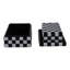 Latiara - Boîtes de rangement en résine et tissu de bois à texture pyramidale, damier, bureau à domicile, ensemble de 2 - 5 ", 4" noir et blanc