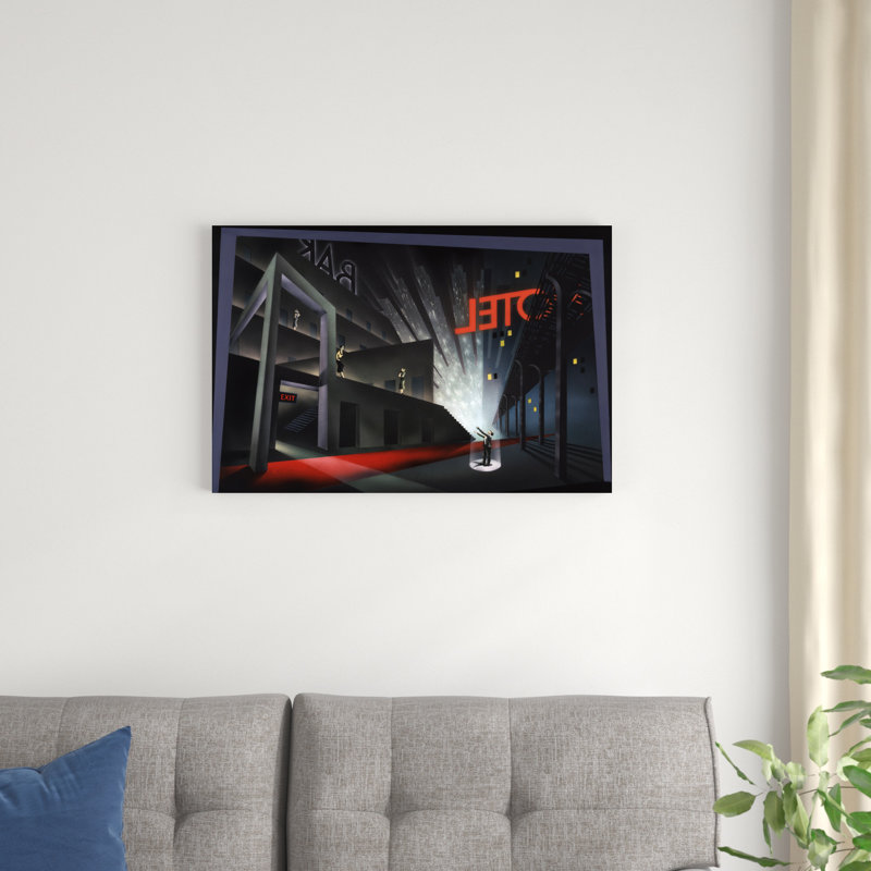 " Deco Motel " Mixed Media Print, 20" H x 30" W x 1.25" D