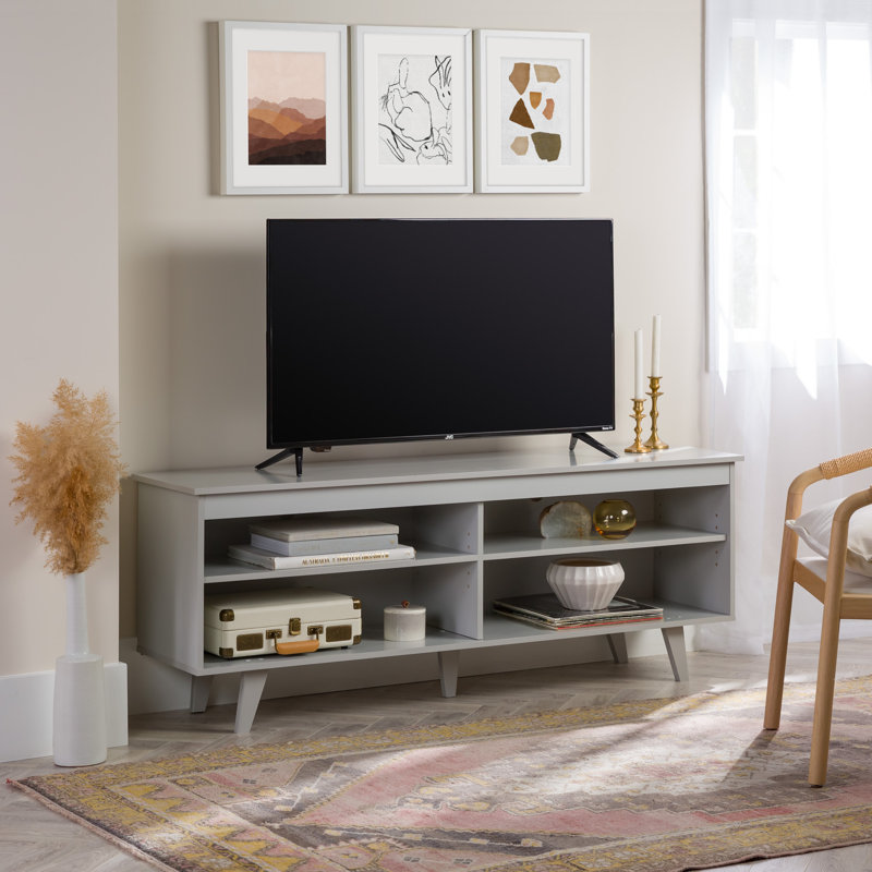 Schaeffer 58" Open Storage TV Stand for TVs up to 65", Gray