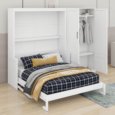 Grand lit escamotable avec placard
