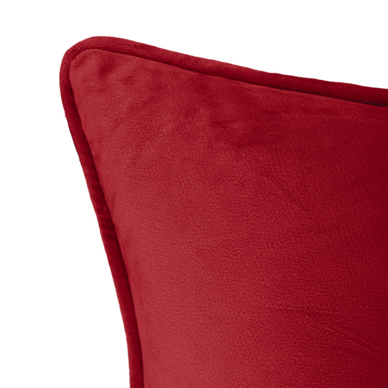  Square Velvet Pillow Cover & Insert, Red, 13" x 19"