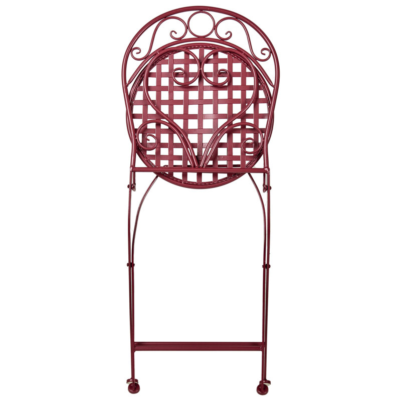 Outdoor Patio Dining Side Chair, Red