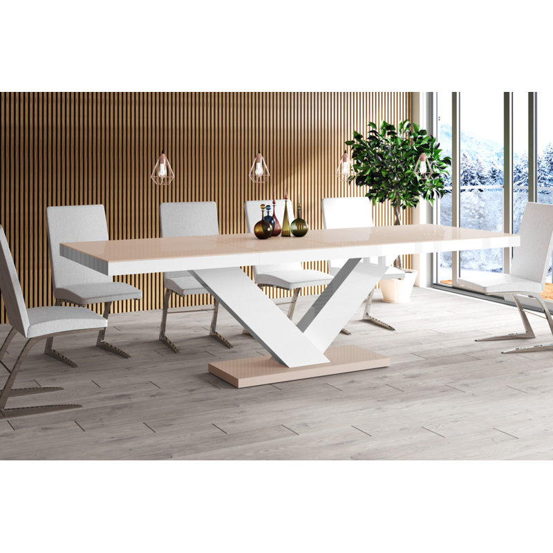 Chouquer Extendable Dining Table, Cappuccino/White