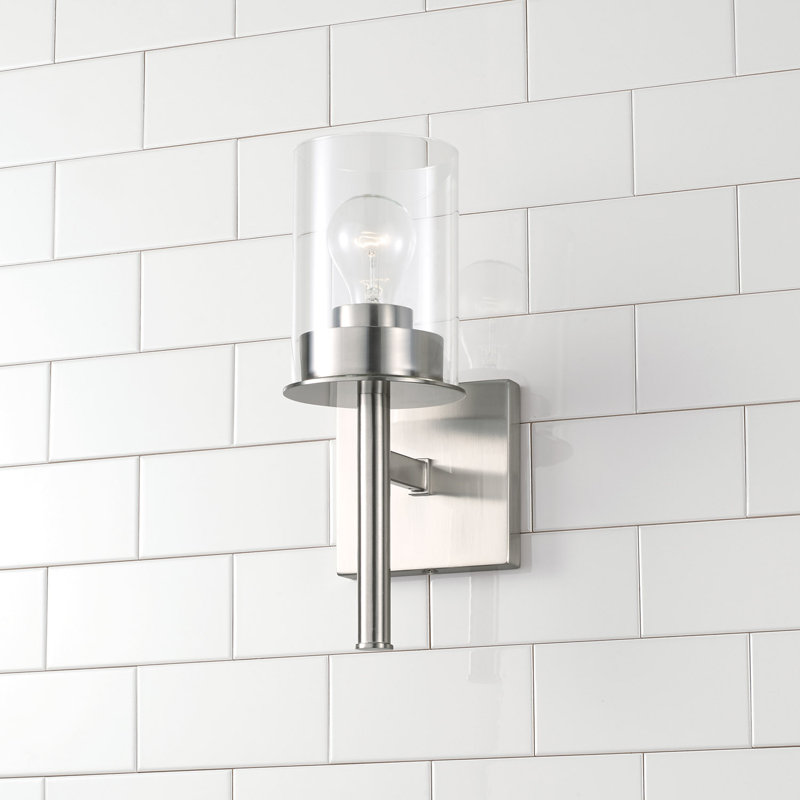 Mason Steel Armed Sconce, Brushed Nickel