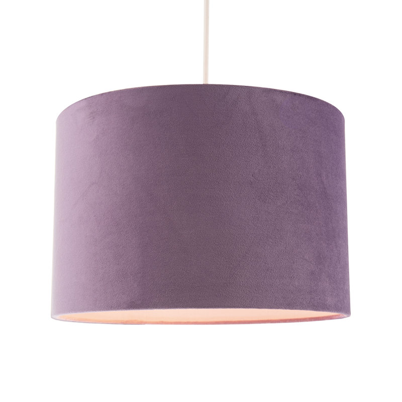 Soft Velvet Fabric Round Lamp Shade For Table Or Pendant By, Purple
