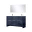 Meuble-lavabo double bleu marine l 60 po x P 20 po, plateau en marbre de culture, robinet chromé et miroir de 55 po-1455960298-1455960305