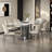 Light Luxury Marble Rectangular Dining Table Sets-105170529