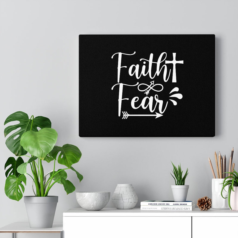 Faith And Fear Cross - Wrapped Canvas Print, 28cm H x 36cm W