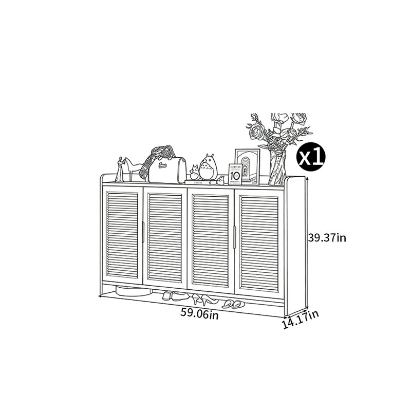 Trelyn Shoe Storage Cabinet, Light Gray